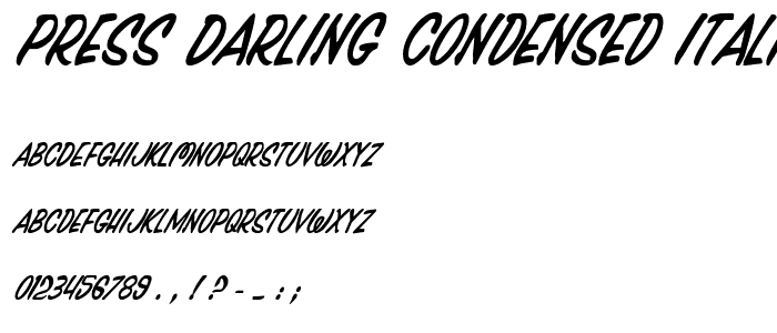 Press Darling Condensed Italic font